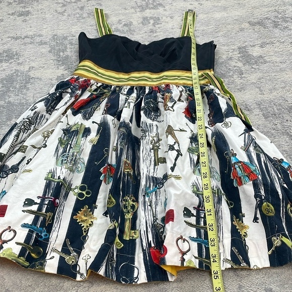 Diane Von Furstenberg Caran Keys Fit Flare Dress Ribbon Accent Sweetheart Sz 8 - Picture 7 of 16